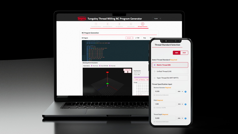 Tungaloy Launches Thread Milling NC Program Generator