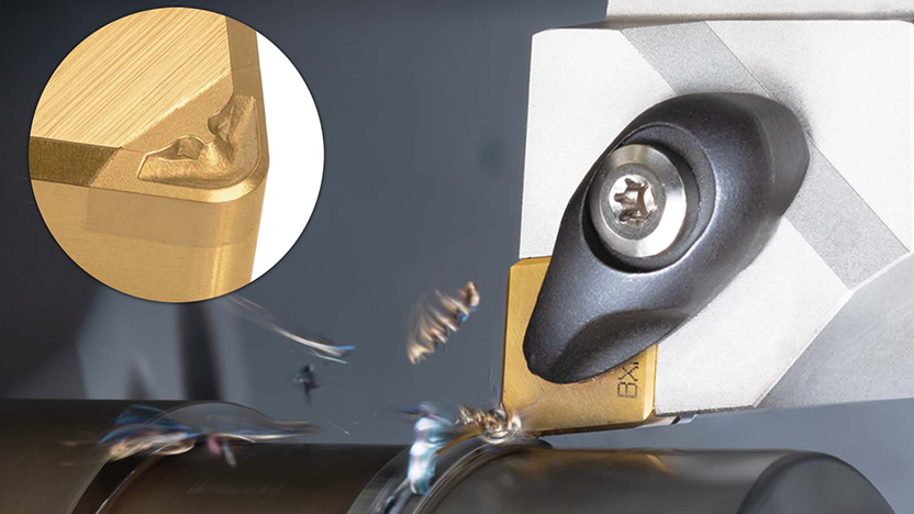 Expansion of HF chipbreaker lineup for carburized layer removal machining with the addition of BXA10 grade and corner radii R1.6 mm and R2.0 mm