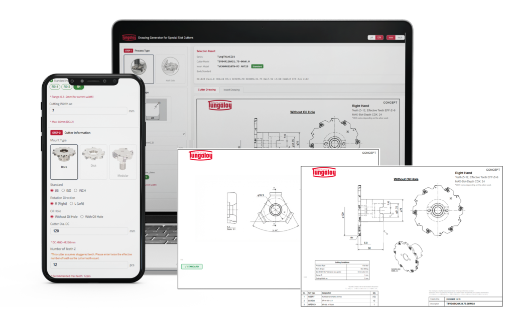 Tungaloy Launches Drawing Generator for Special Slot Cutters