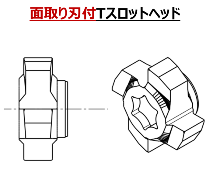 面取り刃付きTスロットヘッドの事例写真