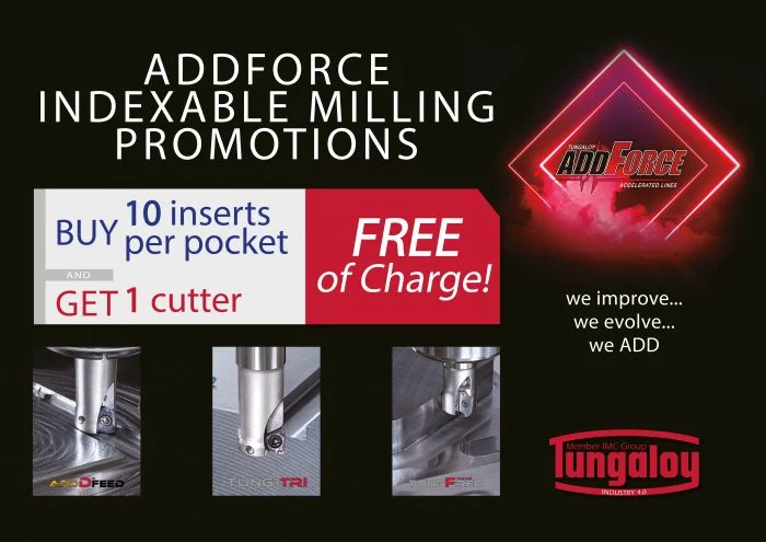 Tungaloy UK's AddForce Indexable Milling Promotions