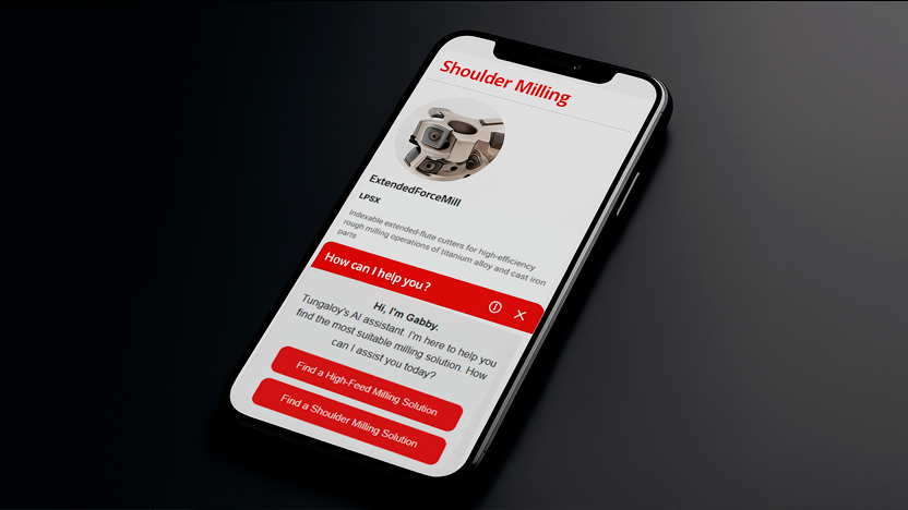 Tungaloy’s AI Assistant Gabby Now Covers Shoulder Milling Applications