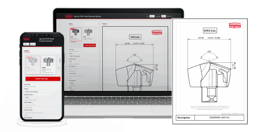 Tungaloy Launches Drawing Generator for Special Drill Heads