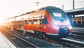 image of a train describing the railway industries